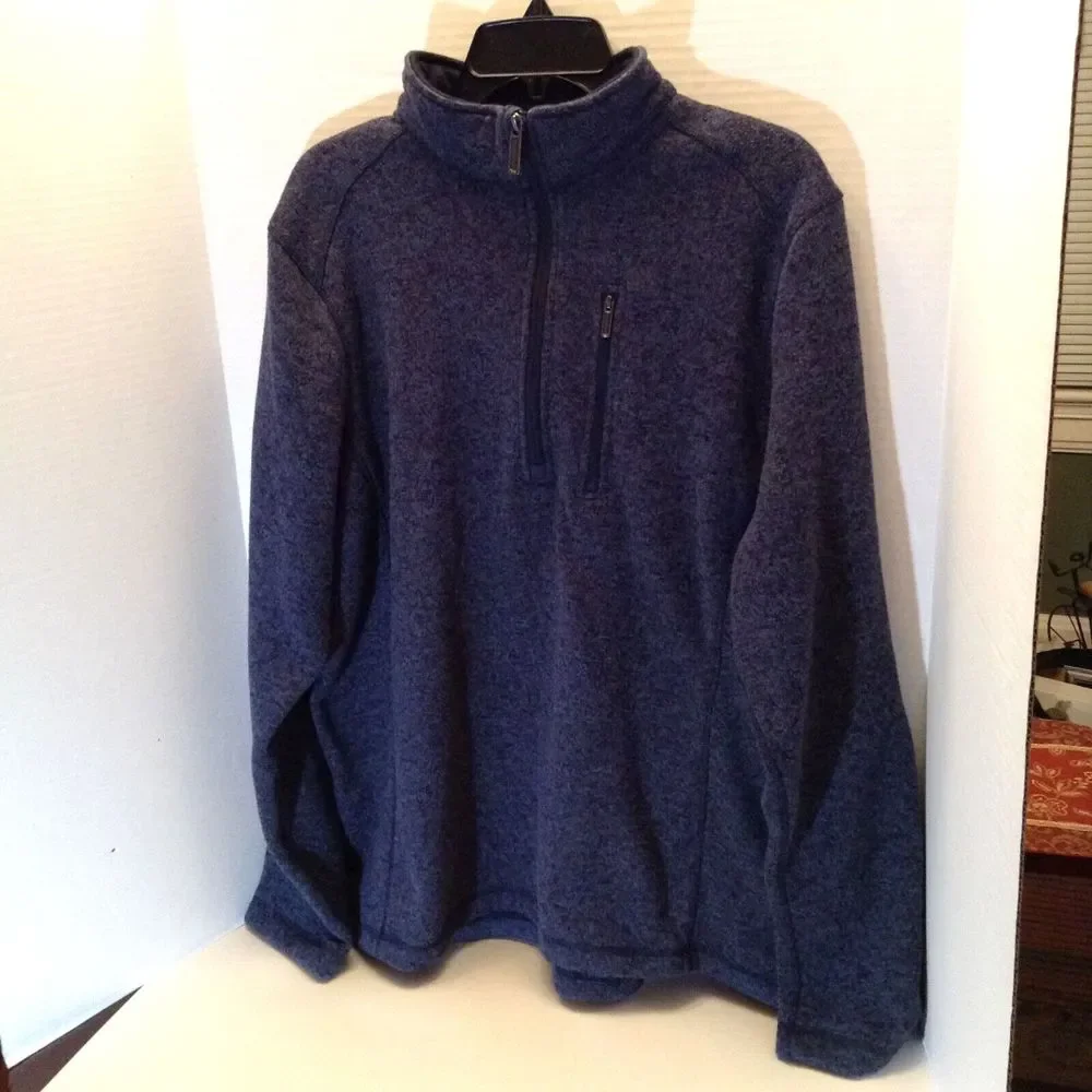 Woolrich Quarter Zip Sweater Jumper Mens XL Navy Mock Neck Long Sleeve Winter